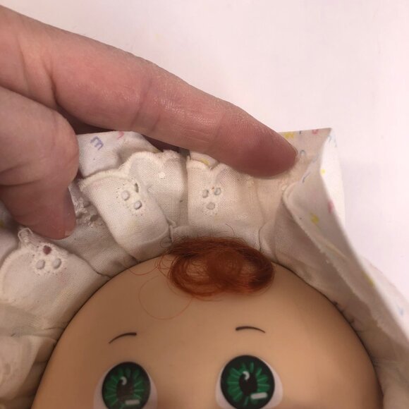 Cabbage Patch Doll  Green Eyes‎ Red Hair Bib One Piece Baby - Picture 9 of 11